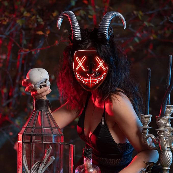 Máscara De Purga Halloween Máscara Terror Led