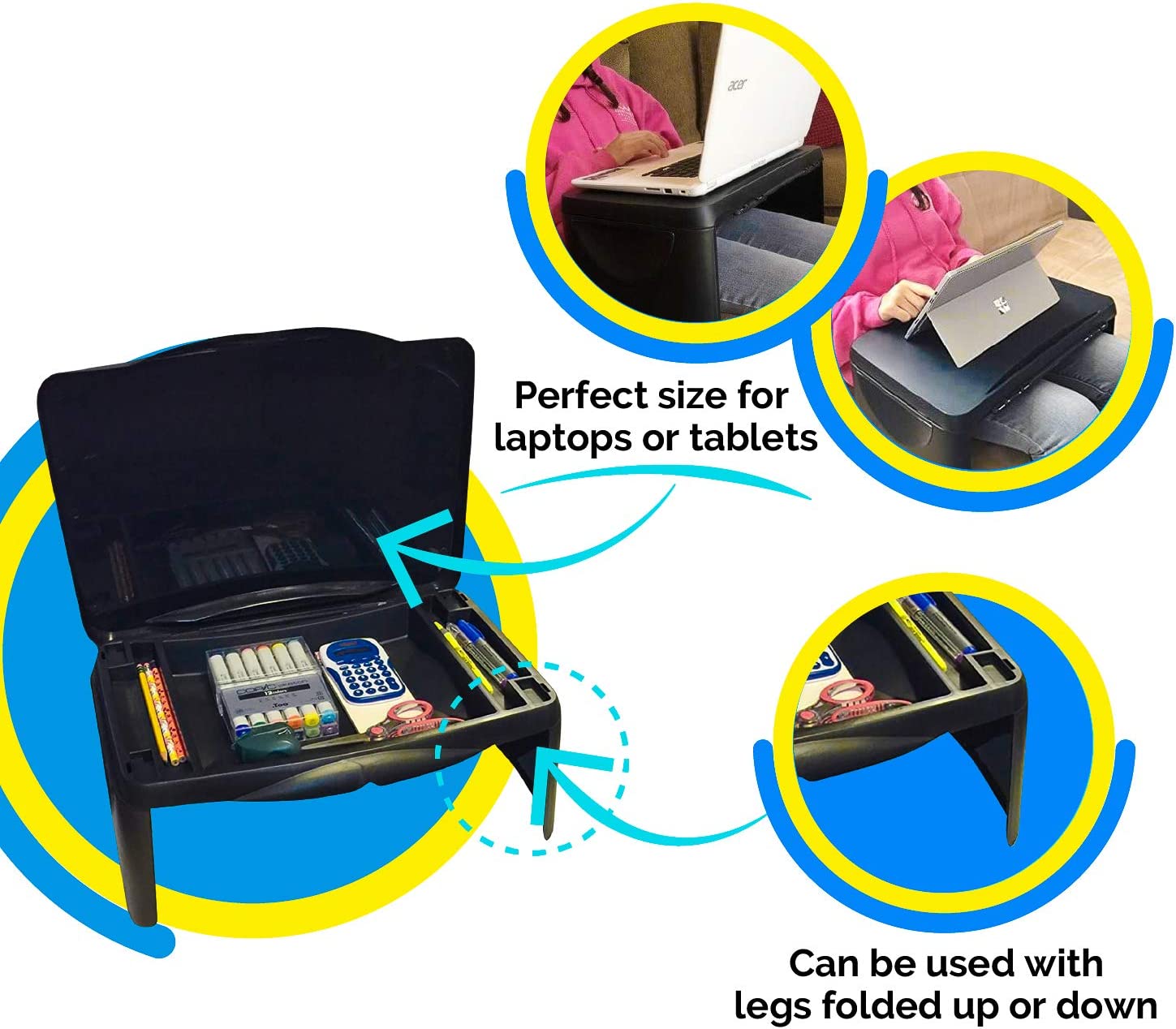 Mesita Plegable Con Almacenamiento Portátil