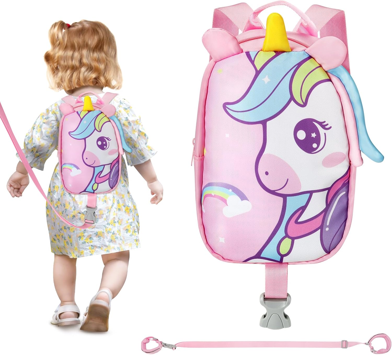Mochila Infantil Con Correa Unicornio 1 a 3 Años