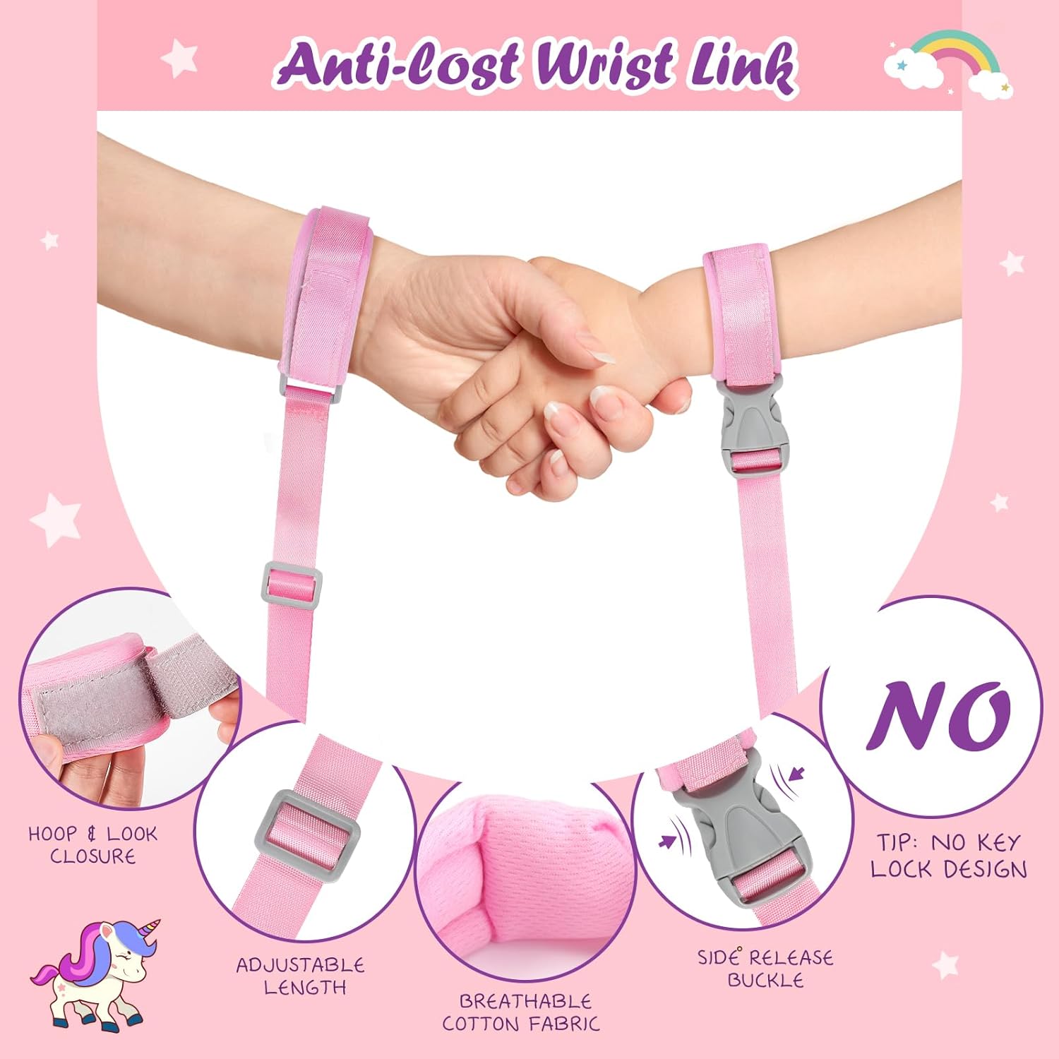 Mochila Infantil Con Correa Unicornio 1 a 3 Años