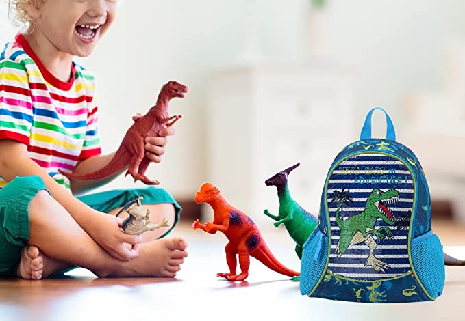 Mochila Infantil Dinosaurio De Lentejuelas 34cm