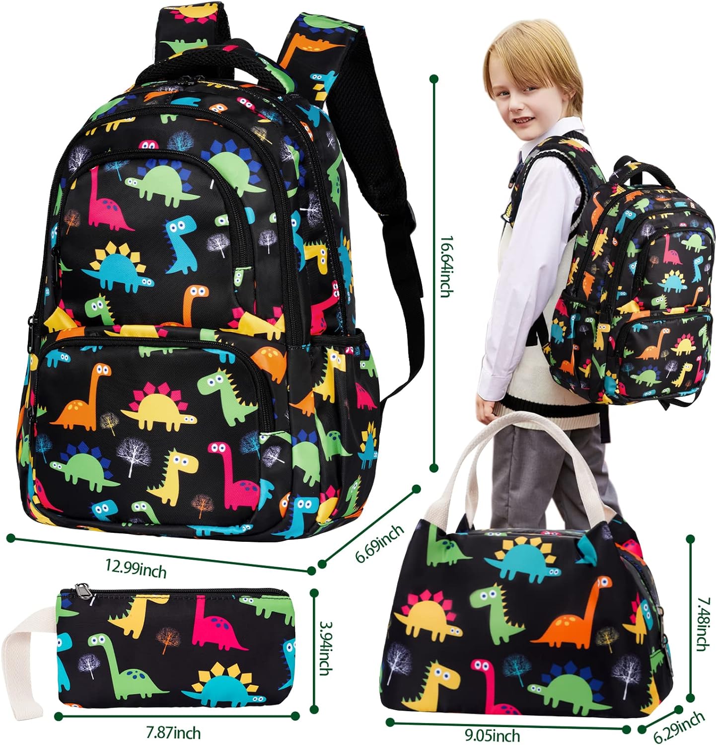 Combo 1 Set Mochila dinosaurios + Tupper