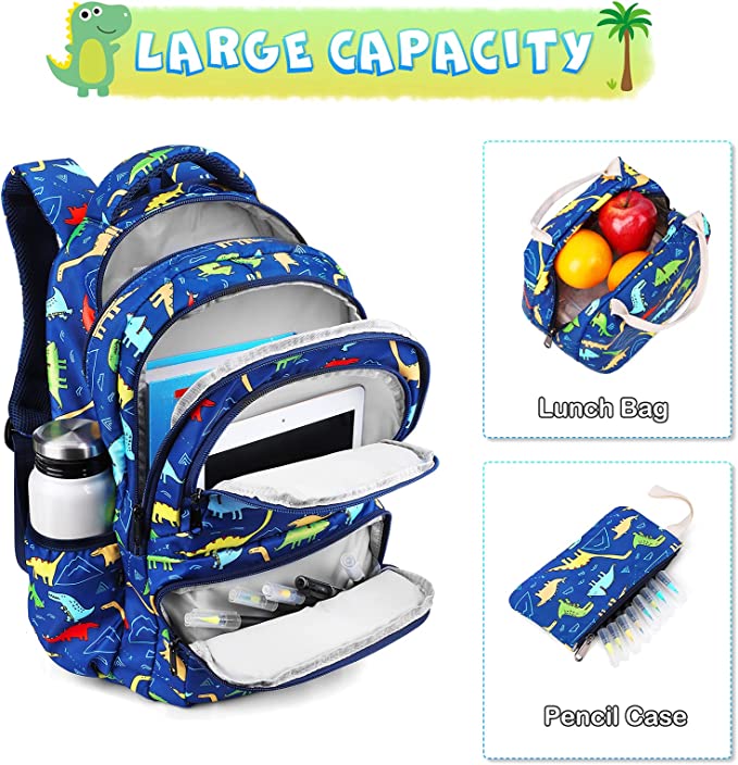 Combo 1 Set Mochila dinosaurios + Tupper