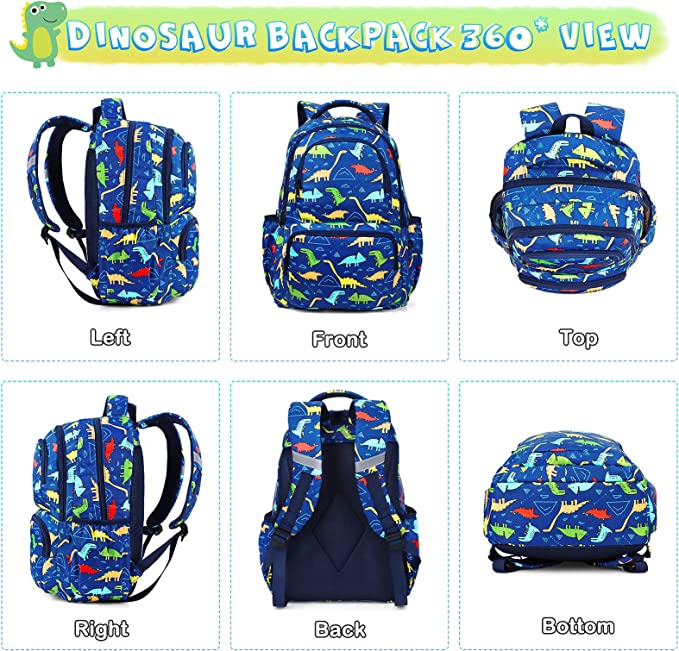 Mochila Dinosaurio Con Lonchera Y Cartuchera