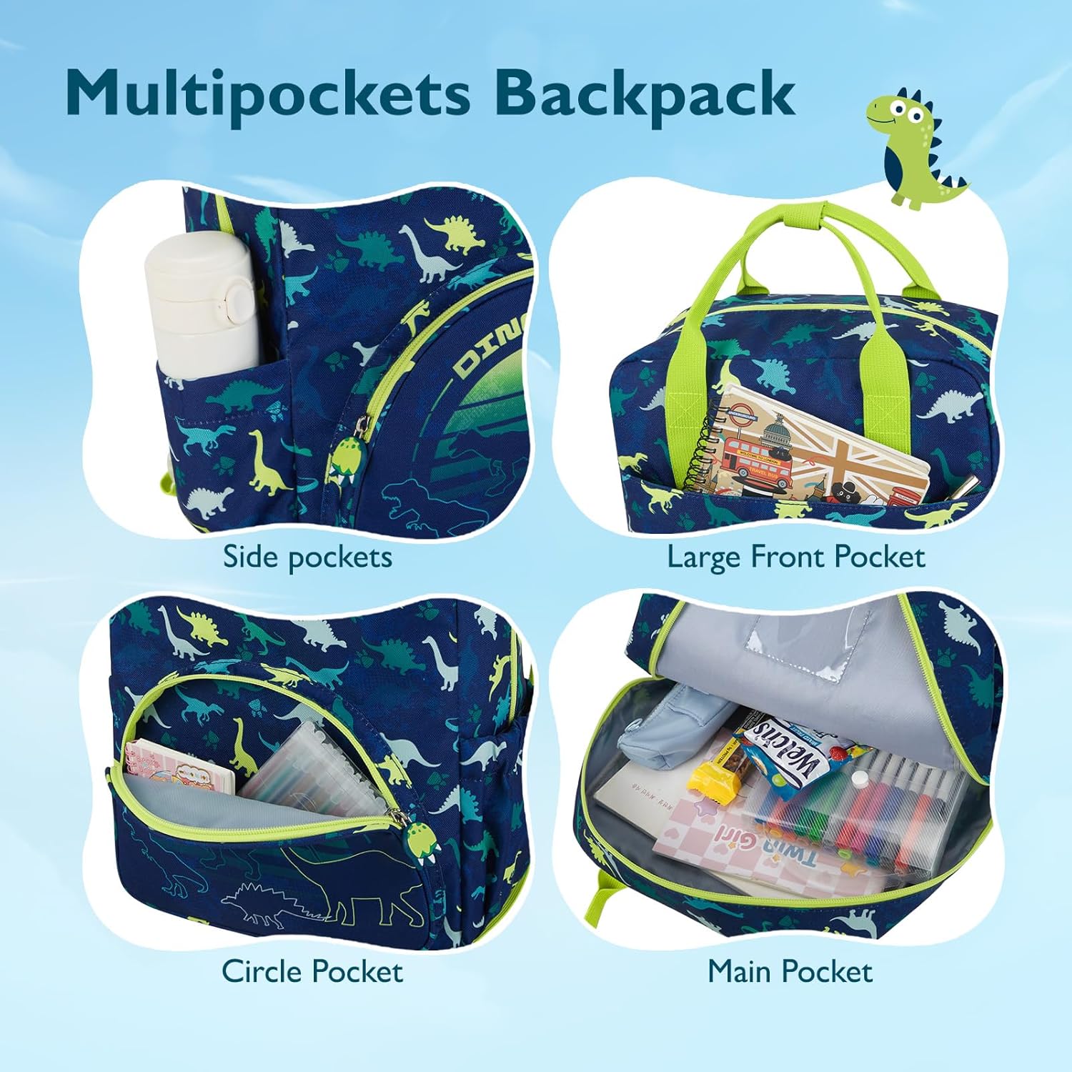 Mochila Infantil Segura Dinosaurios Escolar