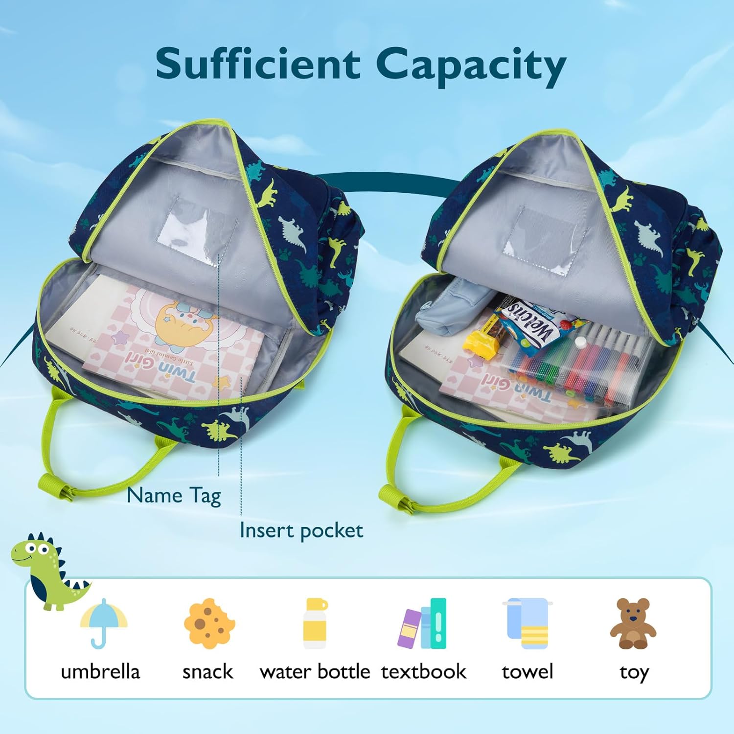 Mochila Infantil Segura Dinosaurios Escolar