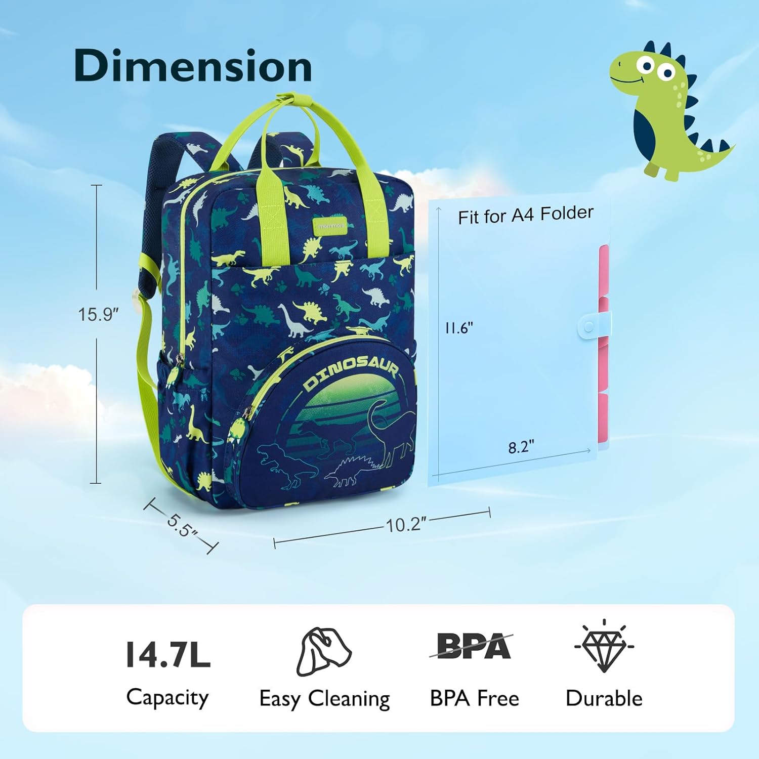 Mochila Infantil Segura Dinosaurios Escolar