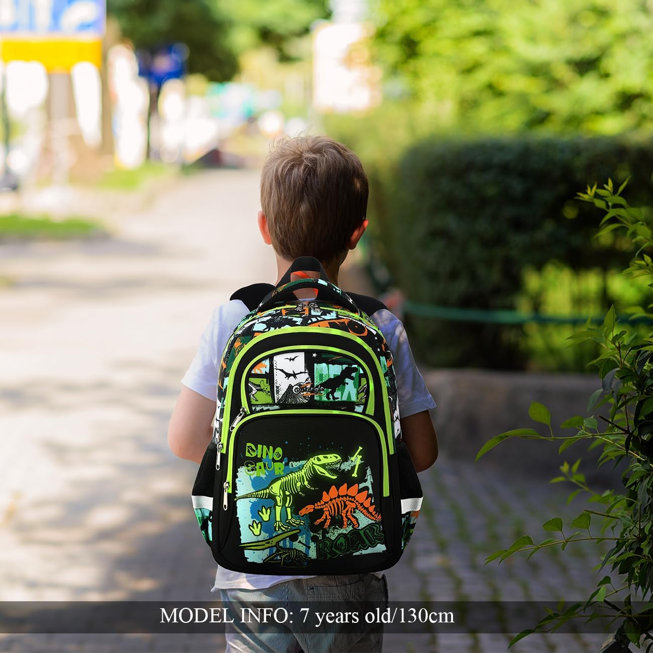 Mochila Infantil Luminosa Dinosaurios Fuerte