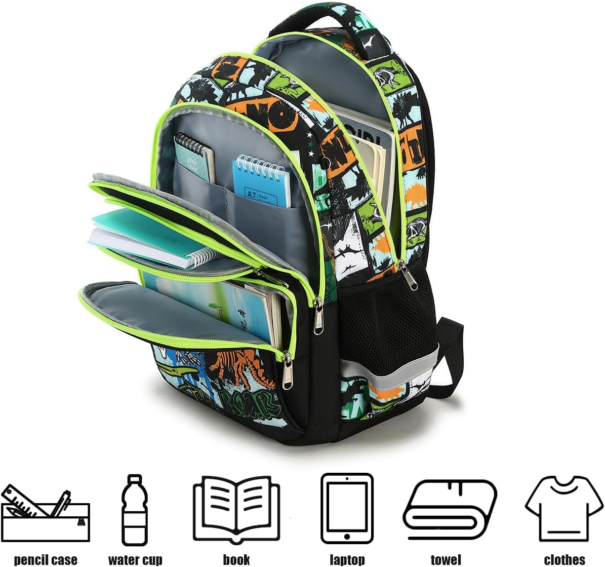 Mochila Infantil Luminosa Dinosaurios Fuerte