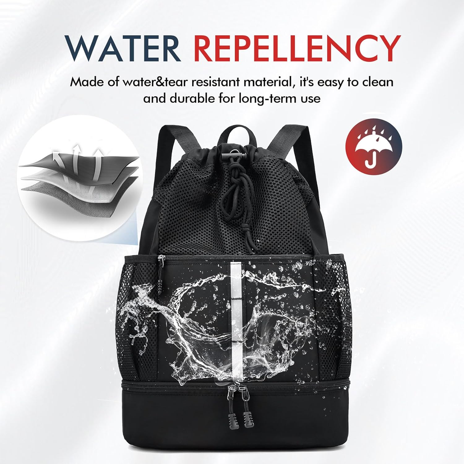 Bolso De Gimnasio Con Cordón Gran Capacidad