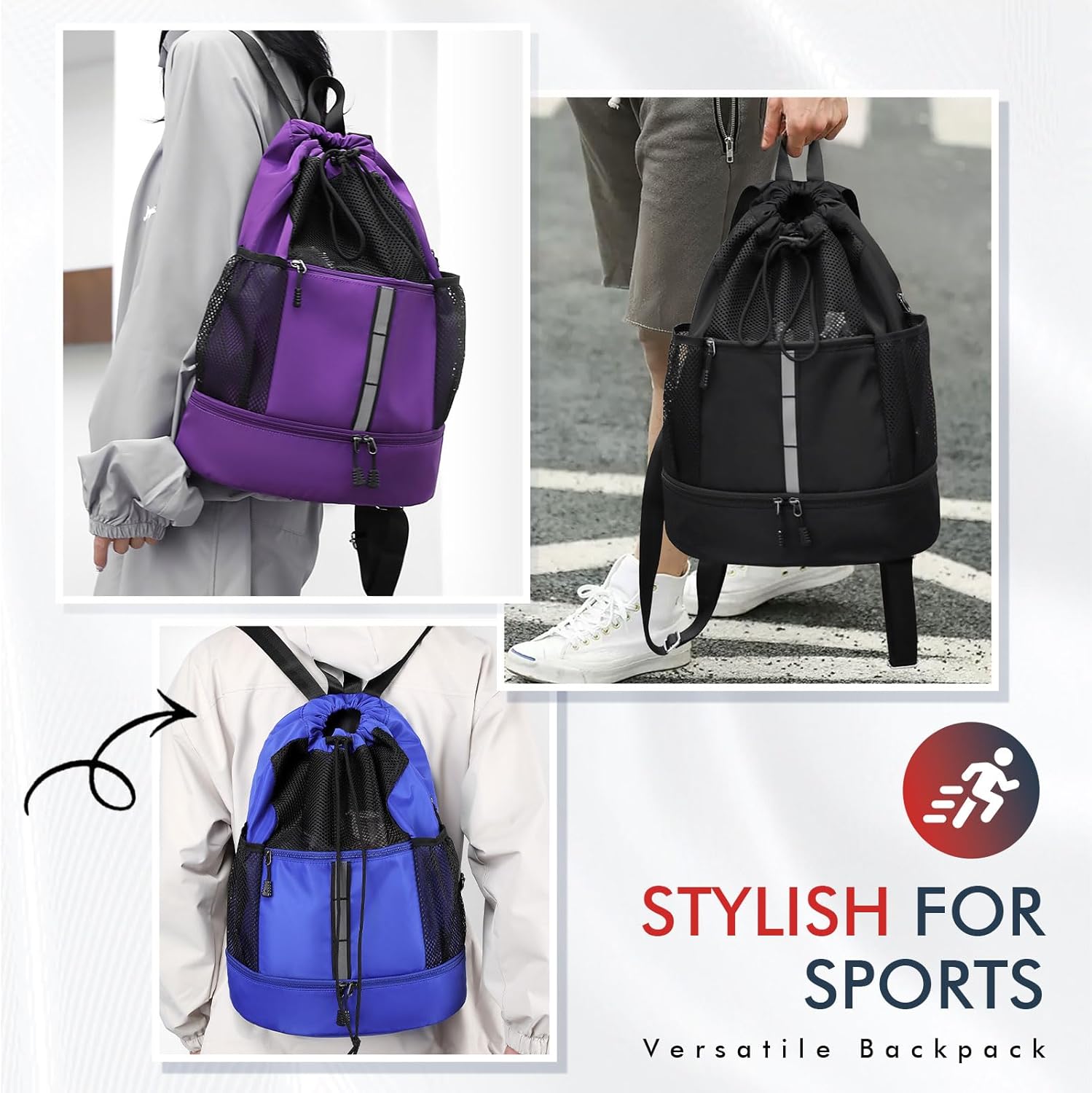 Bolso De Gimnasio Con Cordón Gran Capacidad