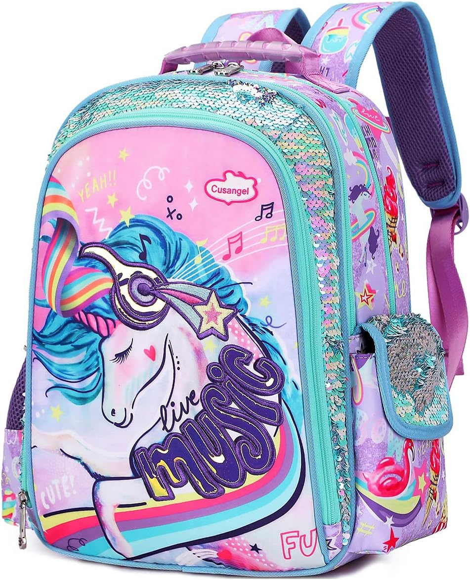 Mochila Infantil Unicornio Con Lentejuelas