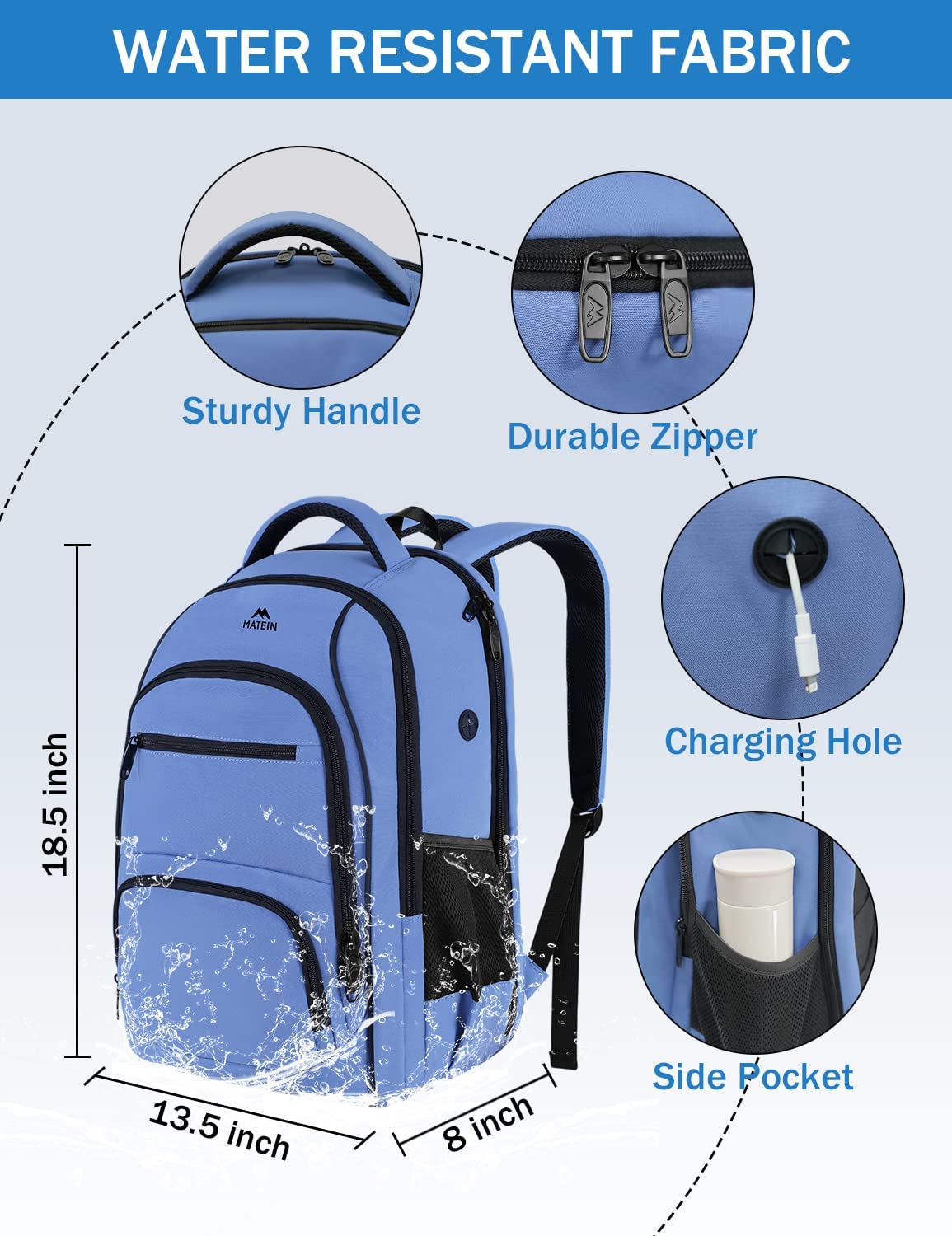 Mochila Laptop 17 Bolsillo para Húmedo Y Seco