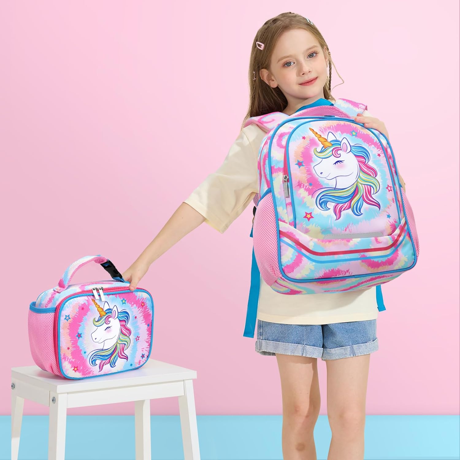 Mochila Y Lonchera Liviana Unicornio Completo