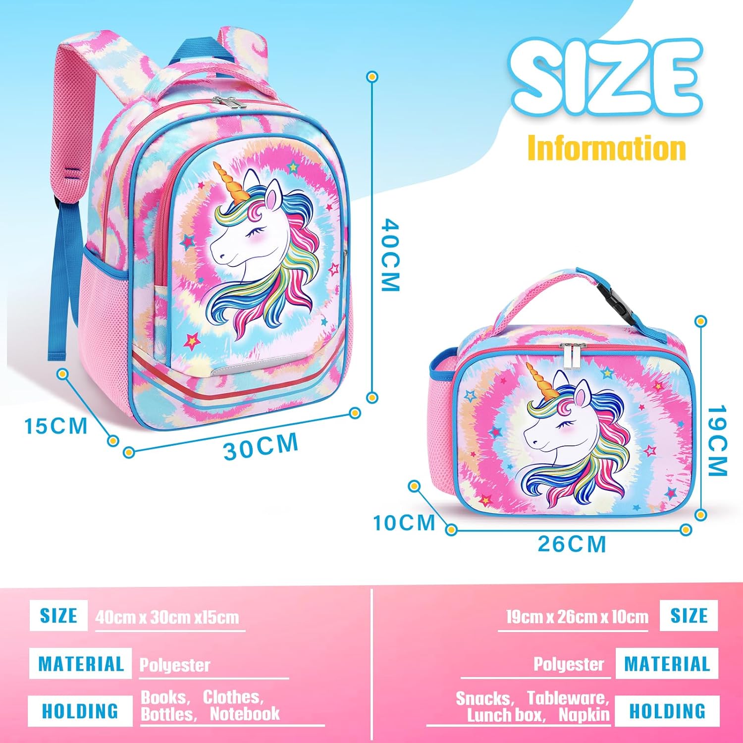 Mochila Y Lonchera Liviana Unicornio Completo