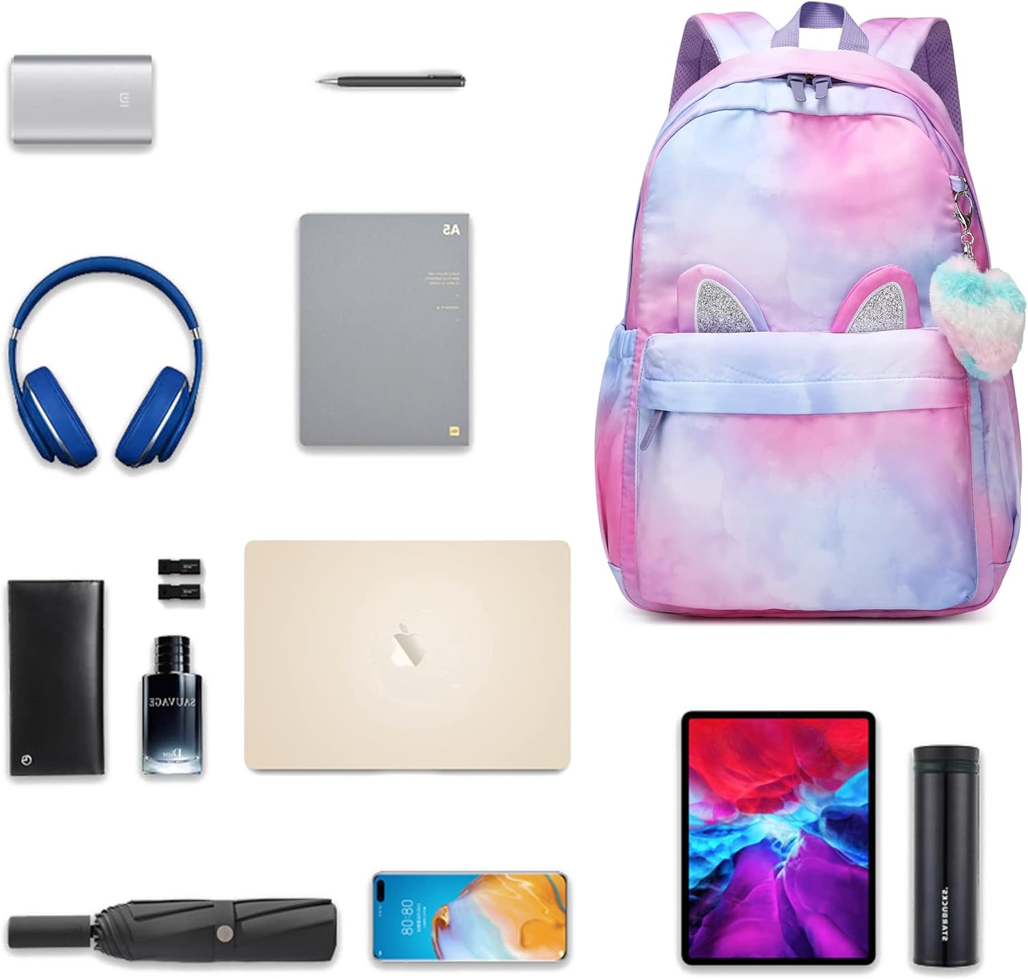 Mochila Escolar Impermeable Orejas De Gato