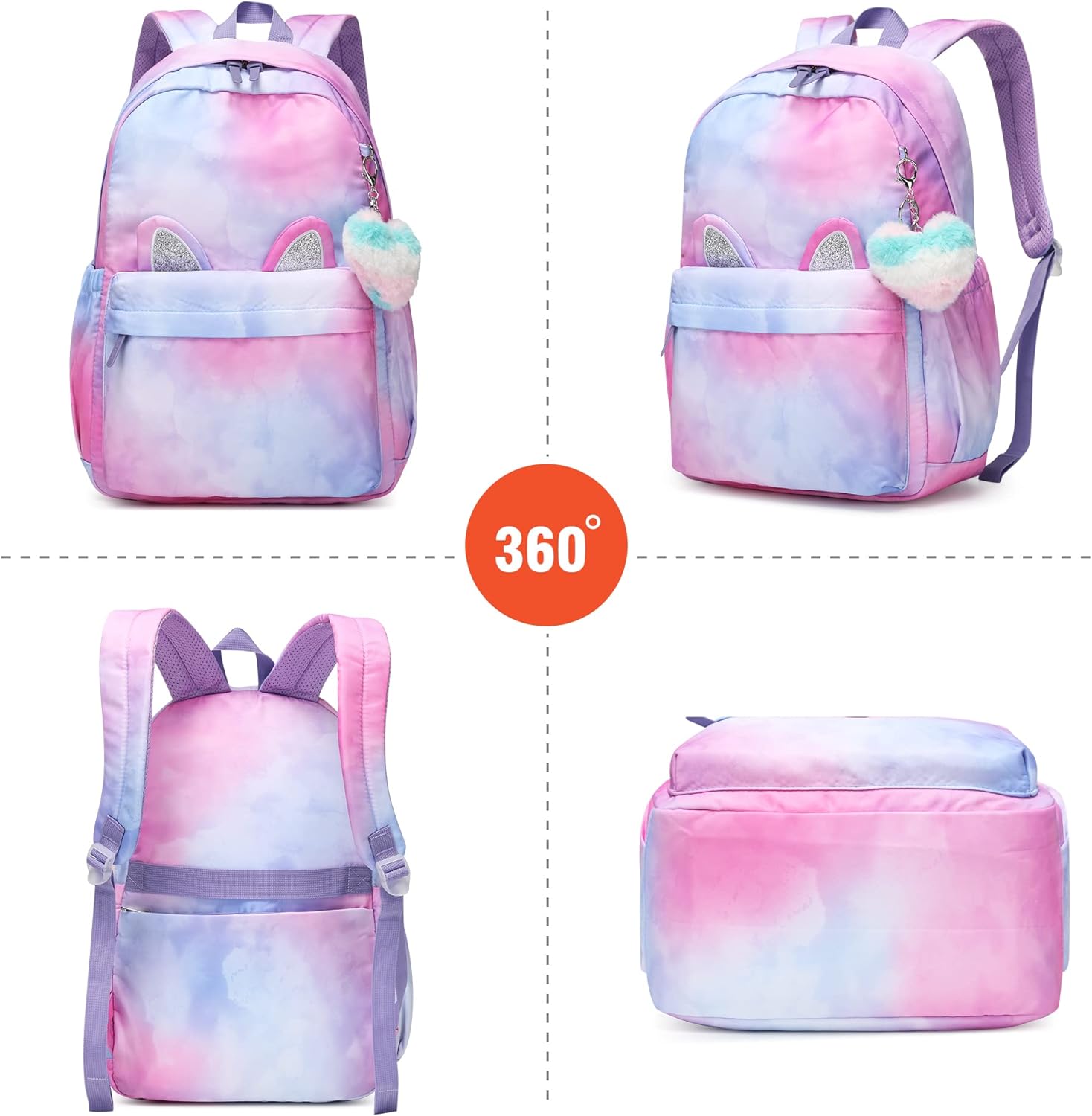 Mochila Escolar Impermeable Orejas De Gato