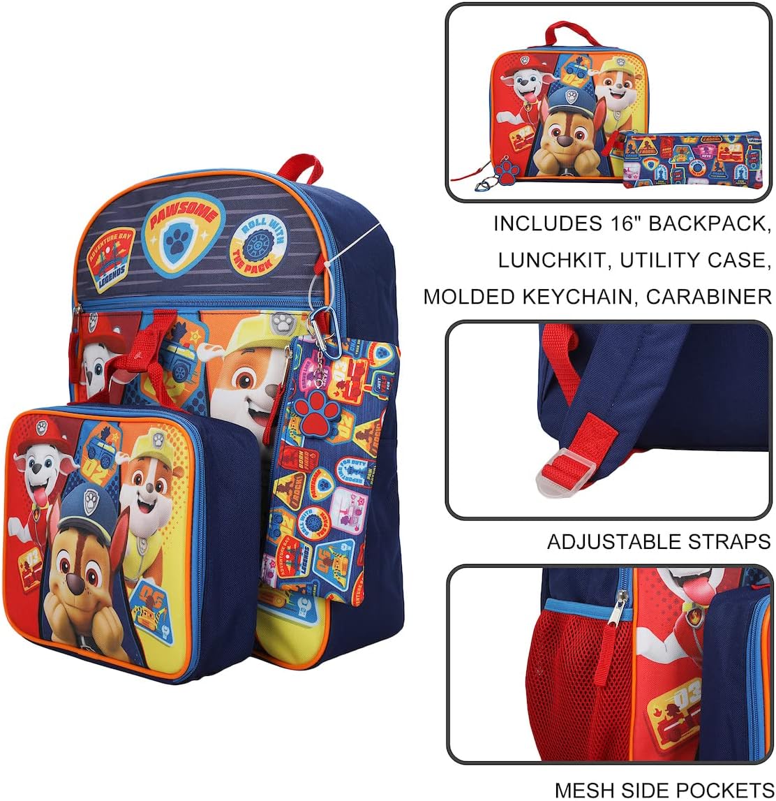 Mochila Con Lonchera Y Cartuchera Paw Patrol