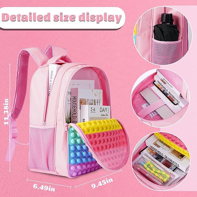 Combo 4 Mochila Pop it + Lonchera Pop it