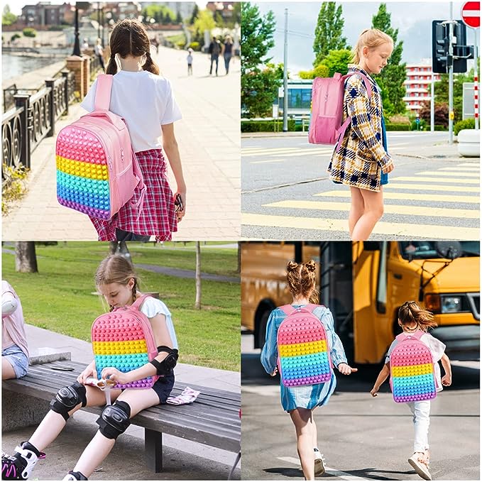 Combo 4 Mochila Pop it + Lonchera Pop it