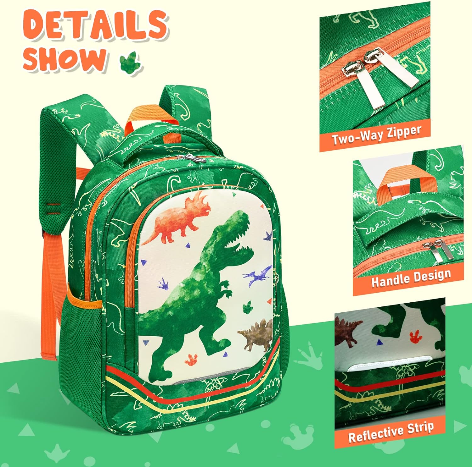 Juego De Mochila Con Lonchera De Dinosaurio
