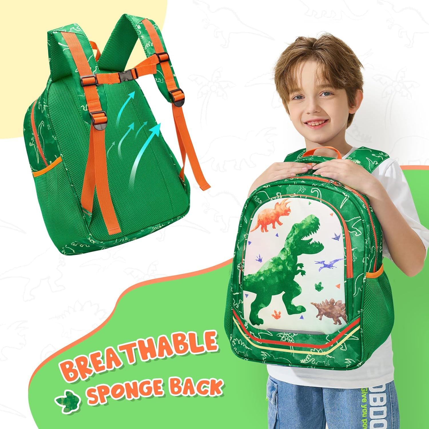 Juego De Mochila Con Lonchera De Dinosaurio