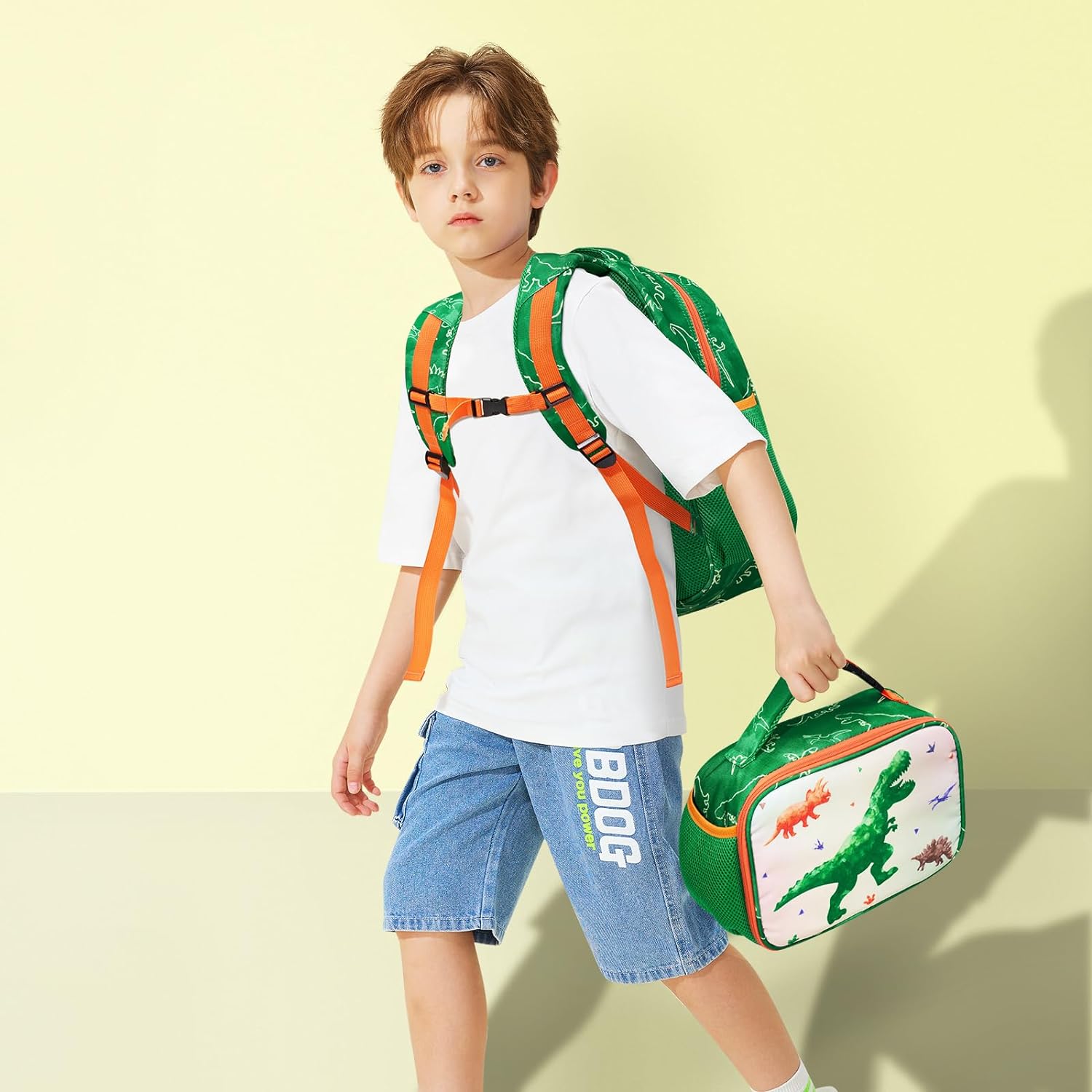 Juego De Mochila Con Lonchera De Dinosaurio