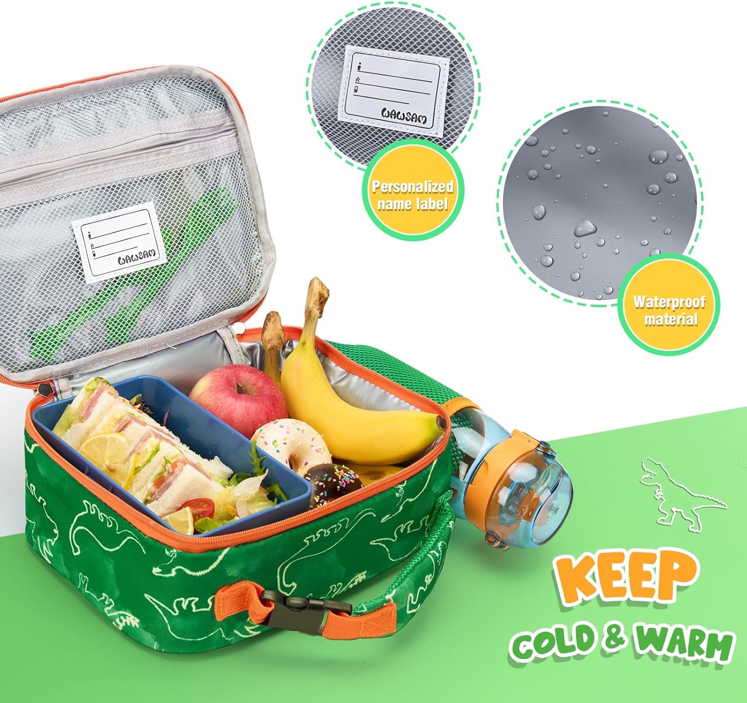 Juego De Mochila Con Lonchera De Dinosaurio