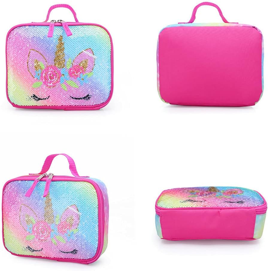 Mochila Reversible De Lentejuelas Con Lonchera