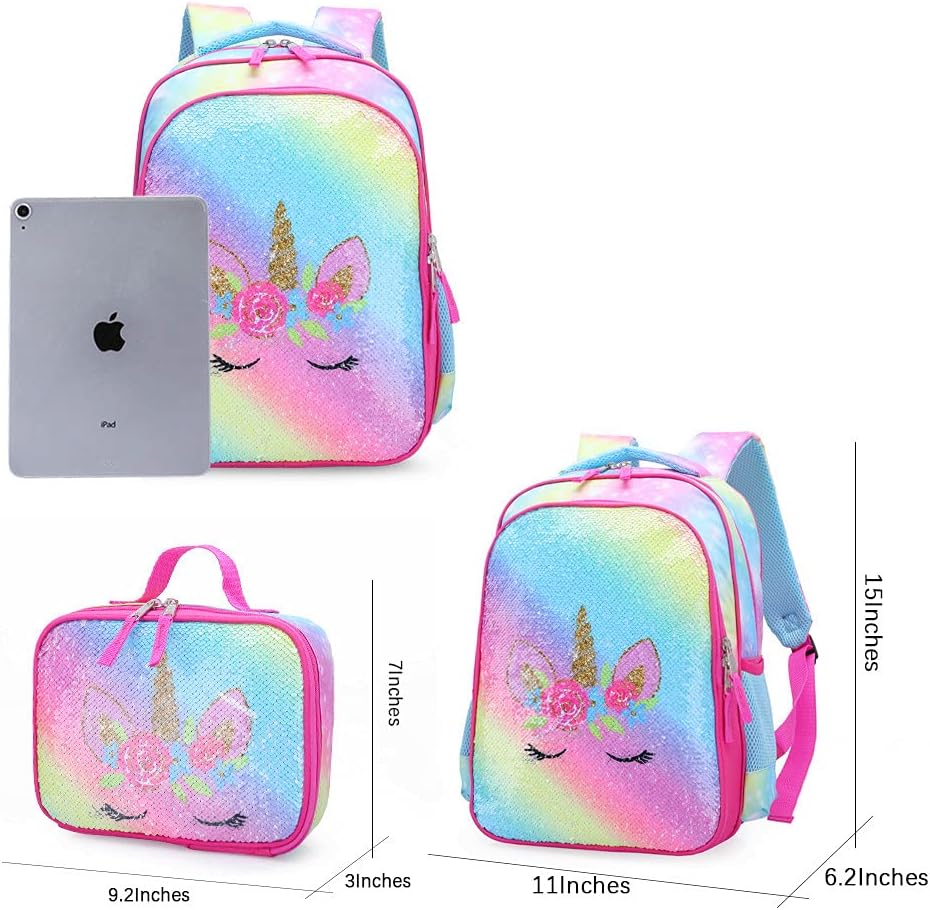 Mochila Reversible De Lentejuelas Con Lonchera