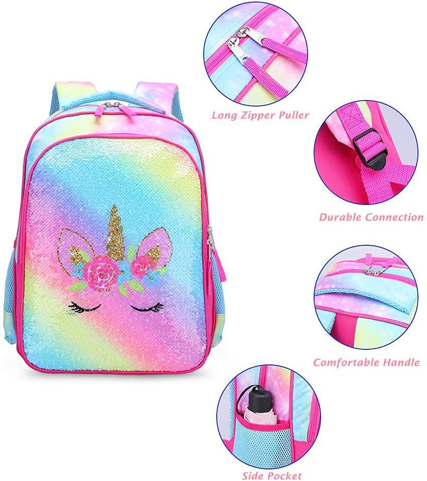Mochila Reversible De Lentejuelas Con Lonchera