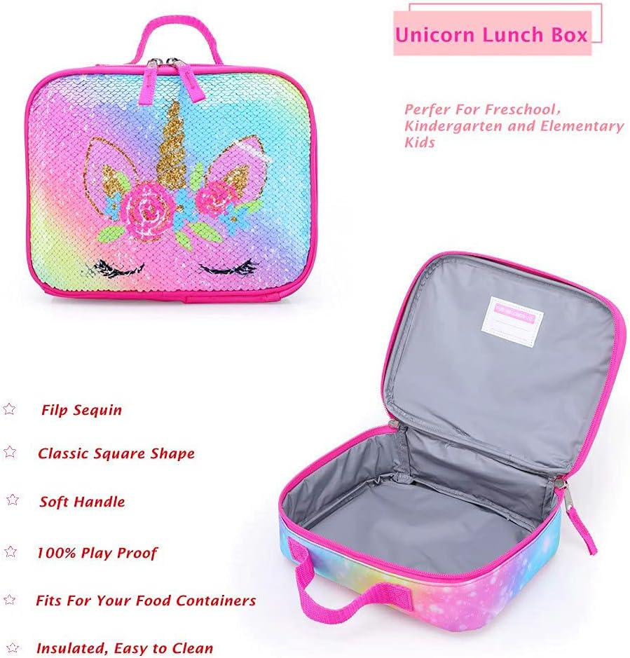 Mochila Reversible De Lentejuelas Con Lonchera