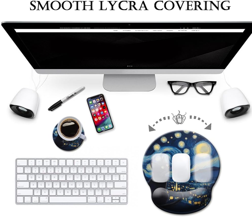 Alfombrilla Ergonómica Mousepad Apoya Muñeca de gel