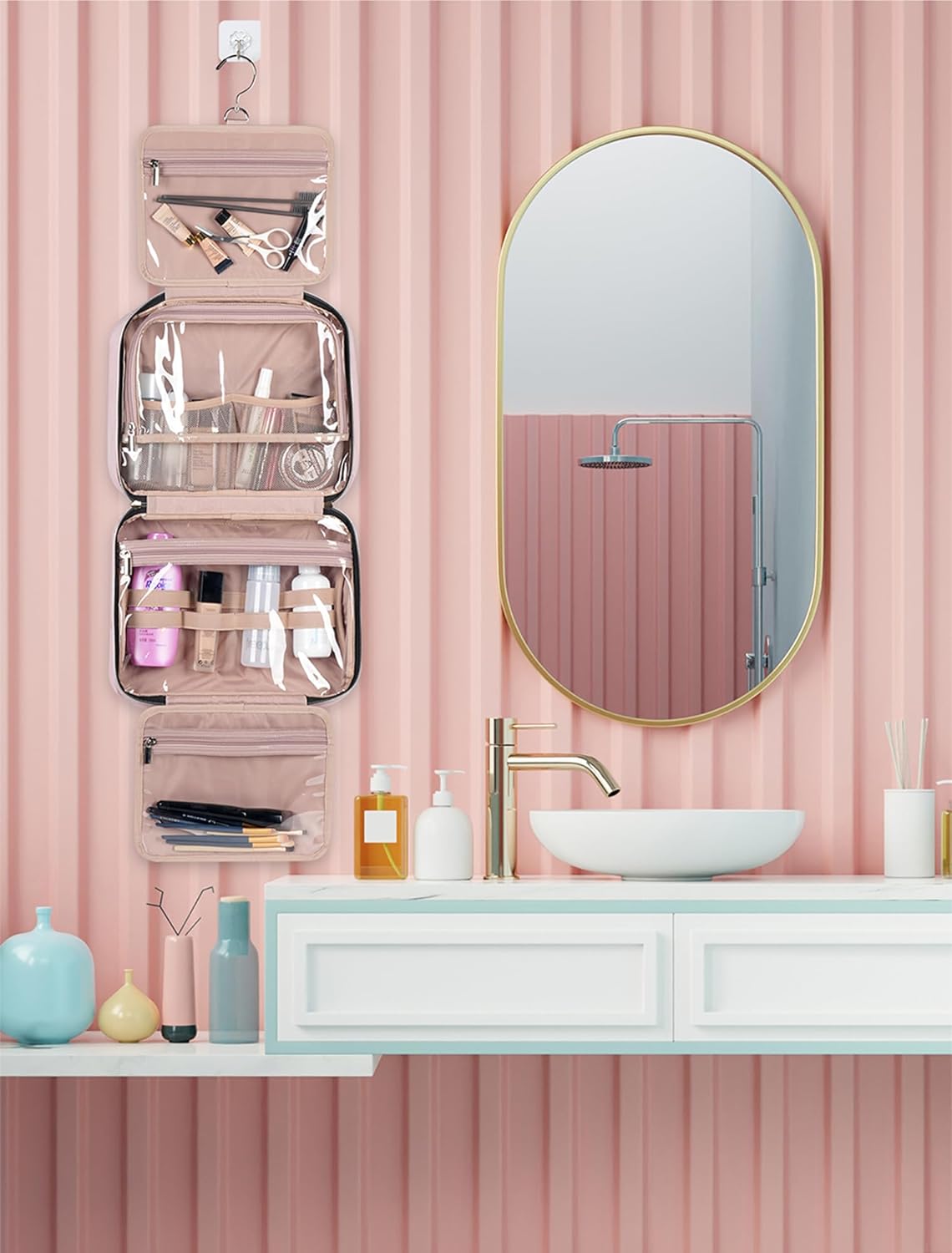 Bolso Organizador De Cosméticos Colgante Percha