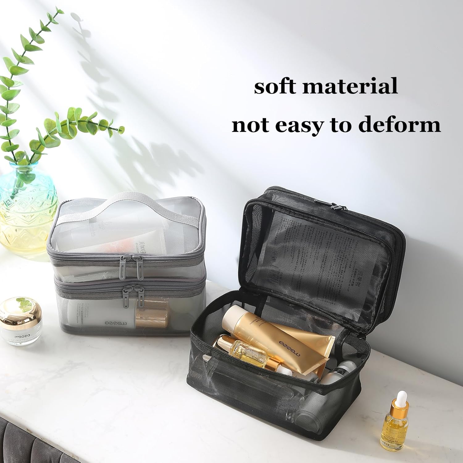 Neceser De Maquillaje Doble Capa Con Asa