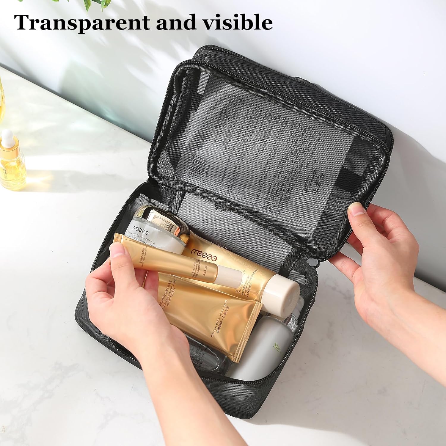 Neceser De Maquillaje Doble Capa Con Asa