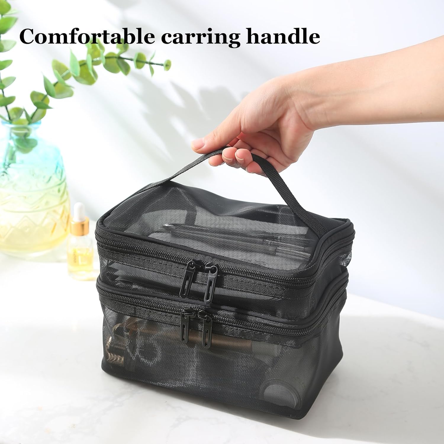 Neceser De Maquillaje Doble Capa Con Asa