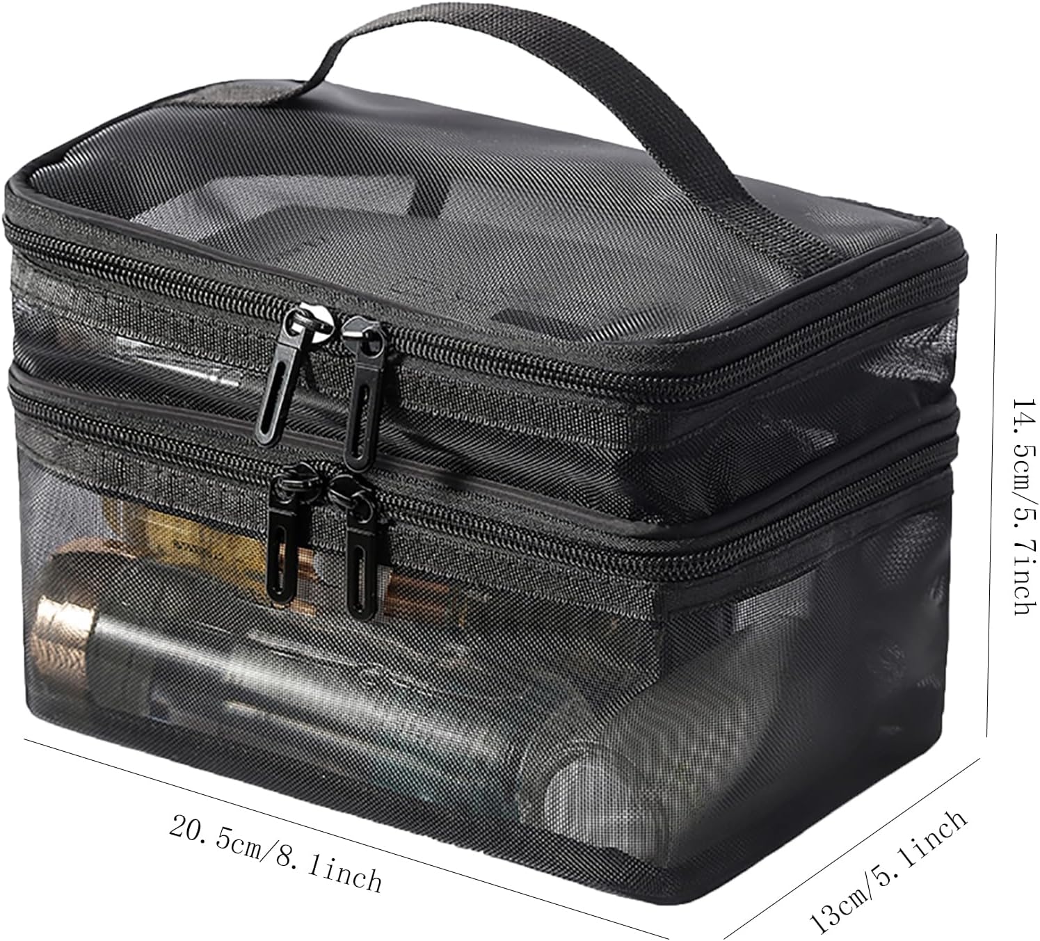 Neceser De Maquillaje Doble Capa Con Asa