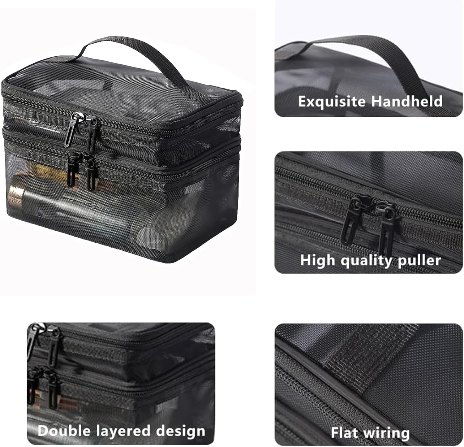 Neceser De Maquillaje Doble Capa Con Asa