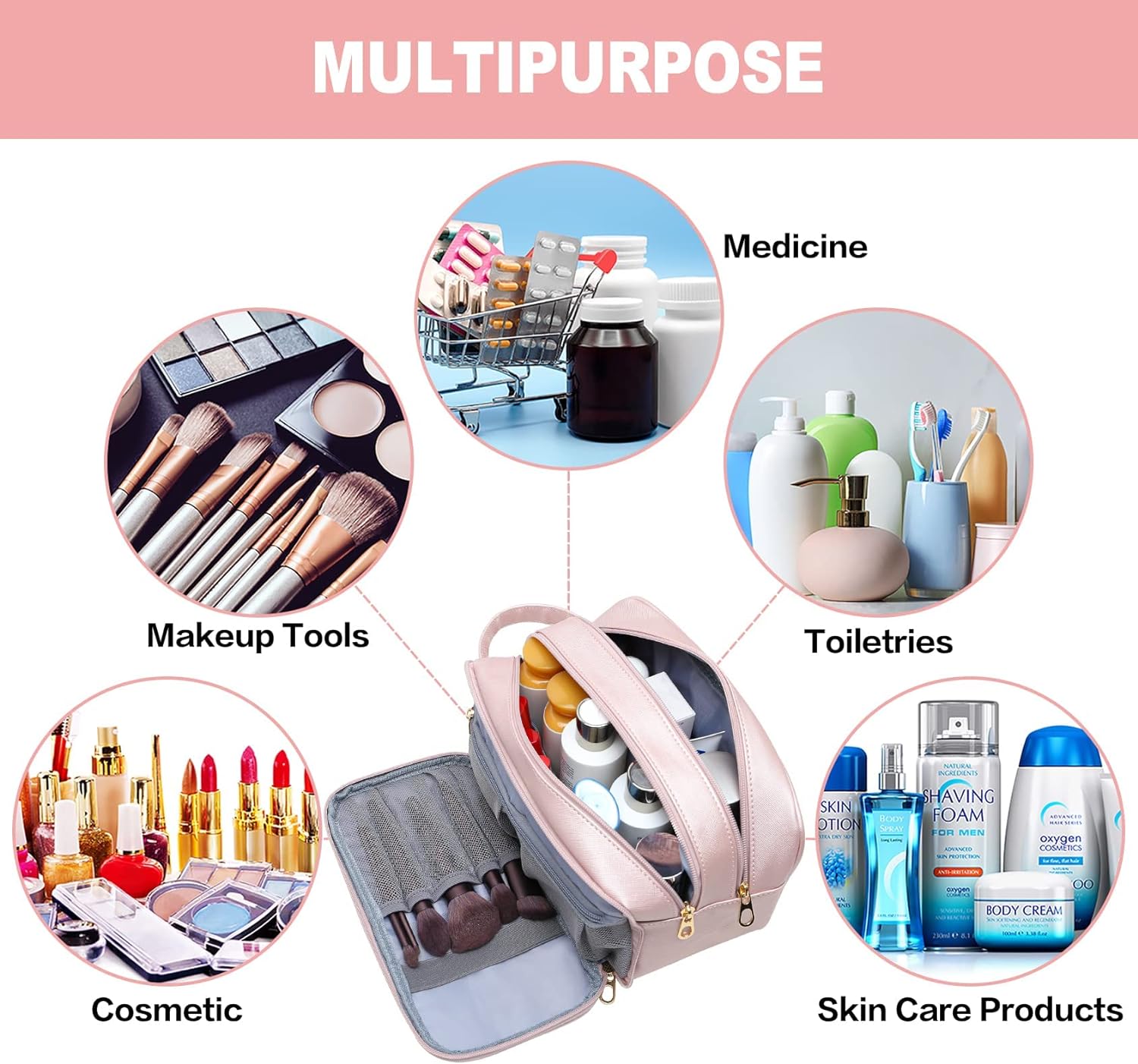 Necessaire De Maquillaje Grande Resistente Al Agua