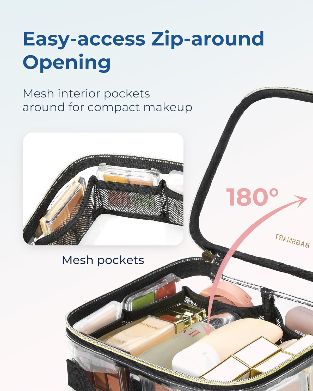 Bolsos De Maquillaje Transparentes Set X 3