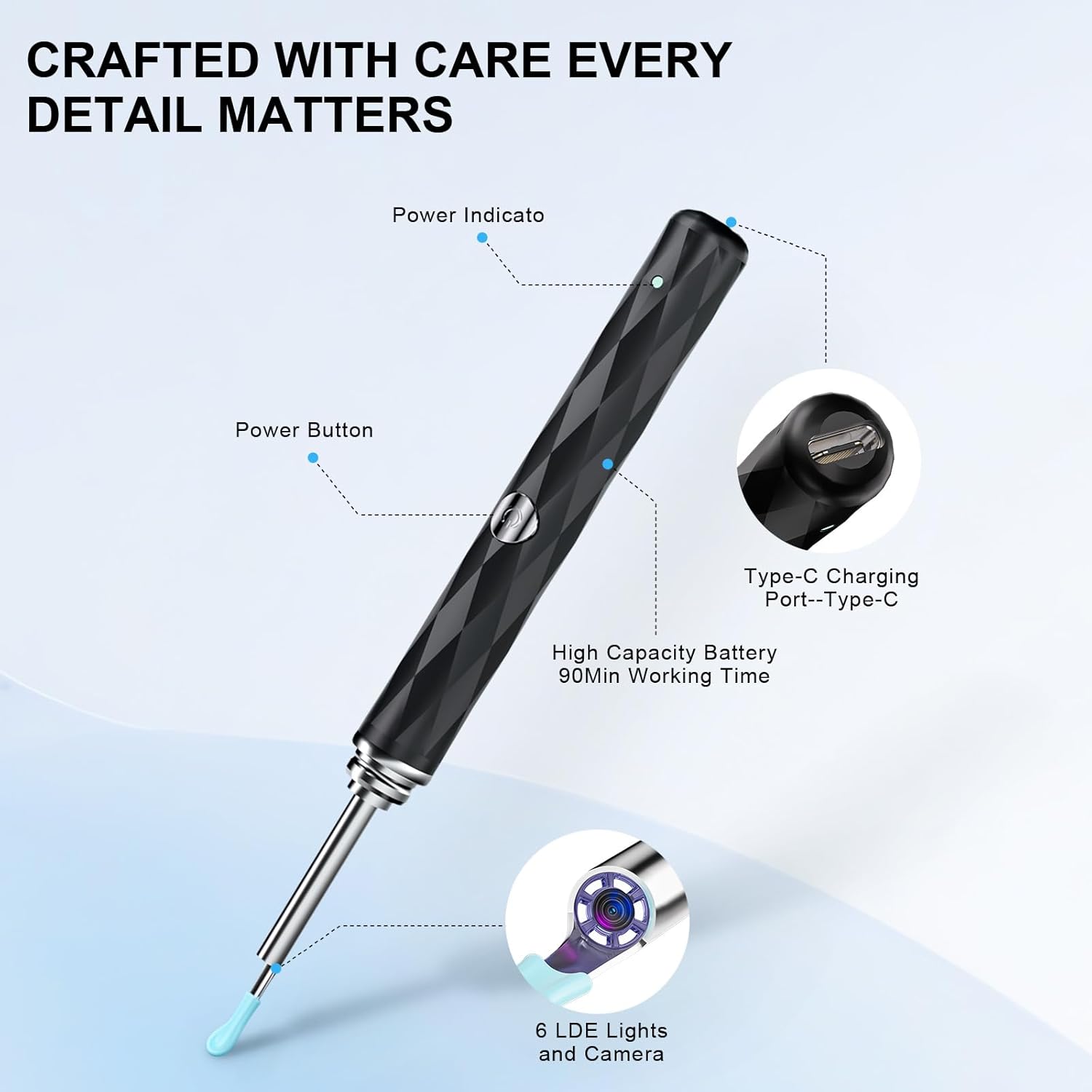 Limpiador De Oídos Recargable Otoscopio Con Luz