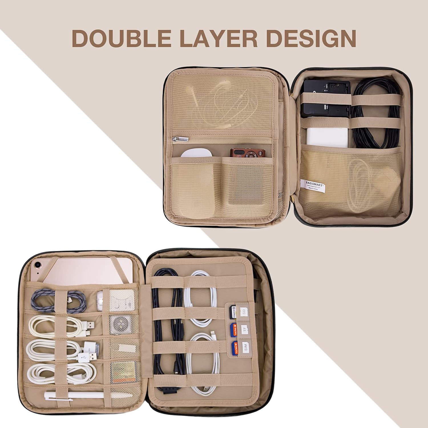 Organizador Electrónico De Cables Doble Capa