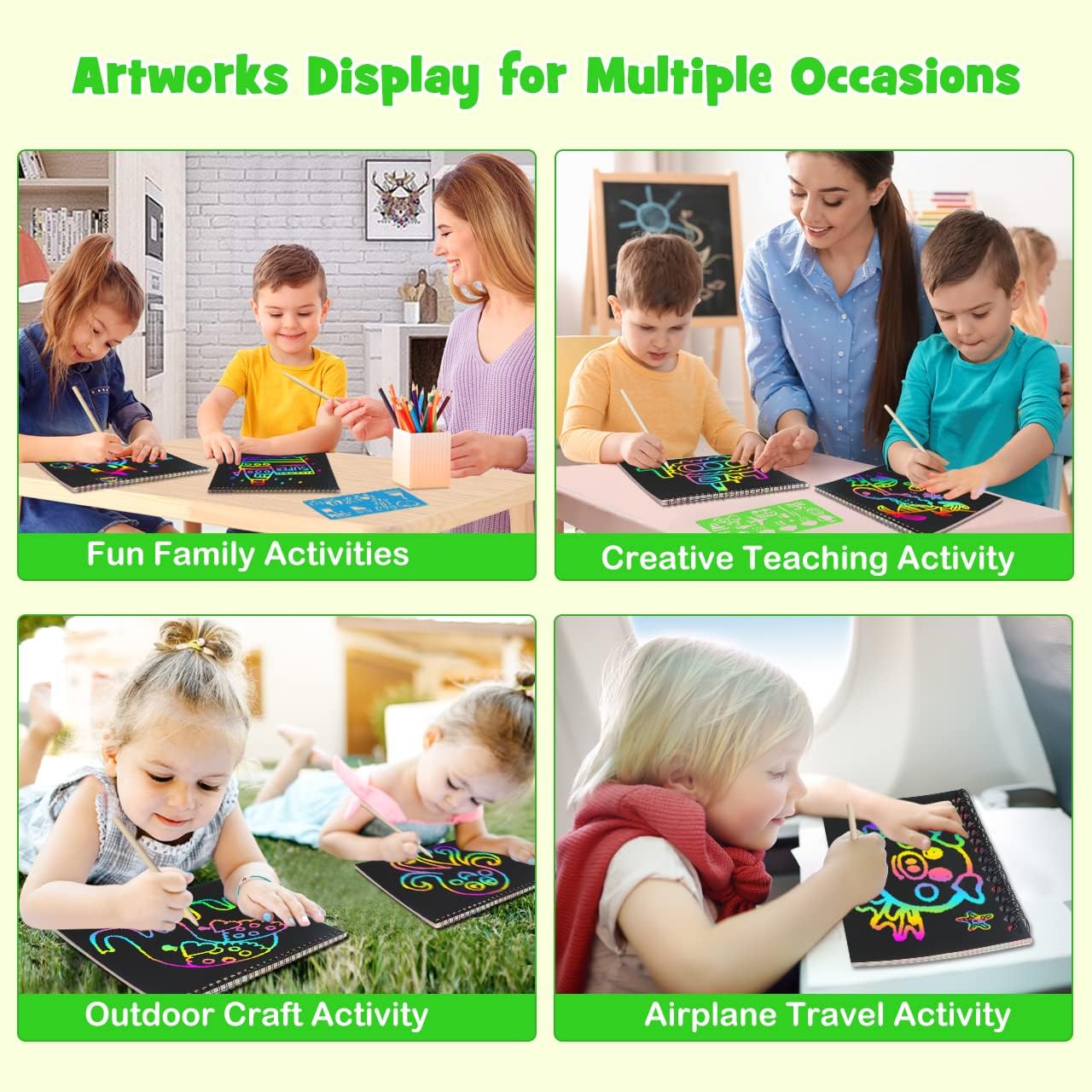 Arte Infantil Pack 2 Piezas Papel Para Rascar