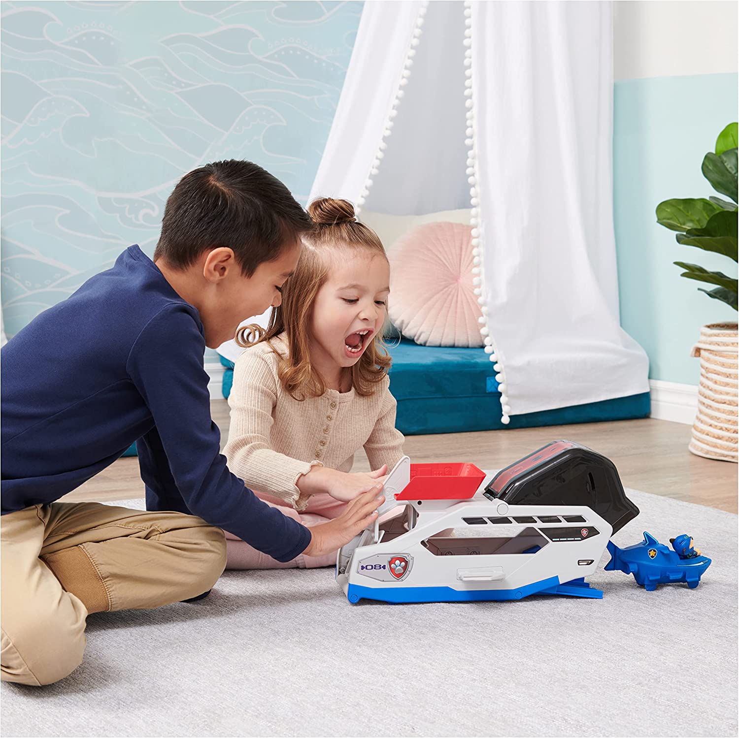 Paw Patrol Vehículo Ballena Lanzador Con Figura