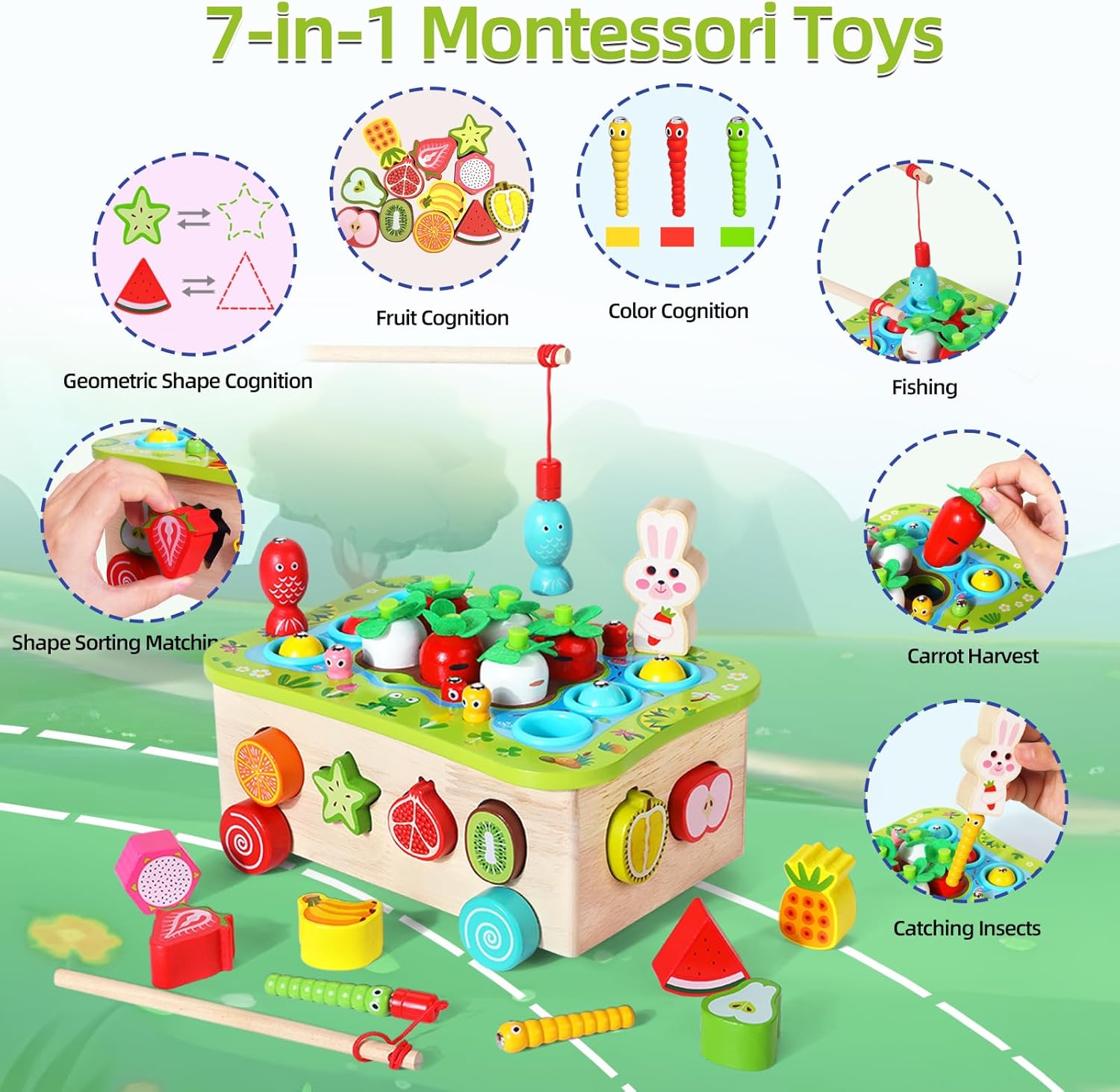 Juego Magnético De Pesca y granja Educativo Montessori