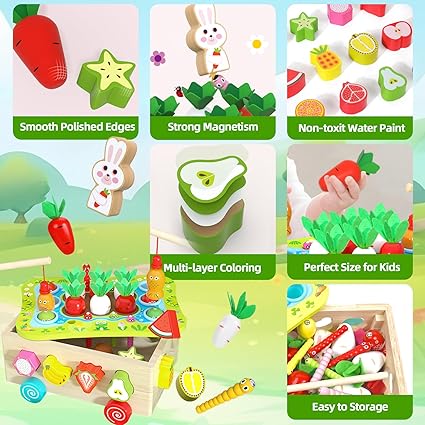 Juego Magnético De Pesca y granja Educativo Montessori