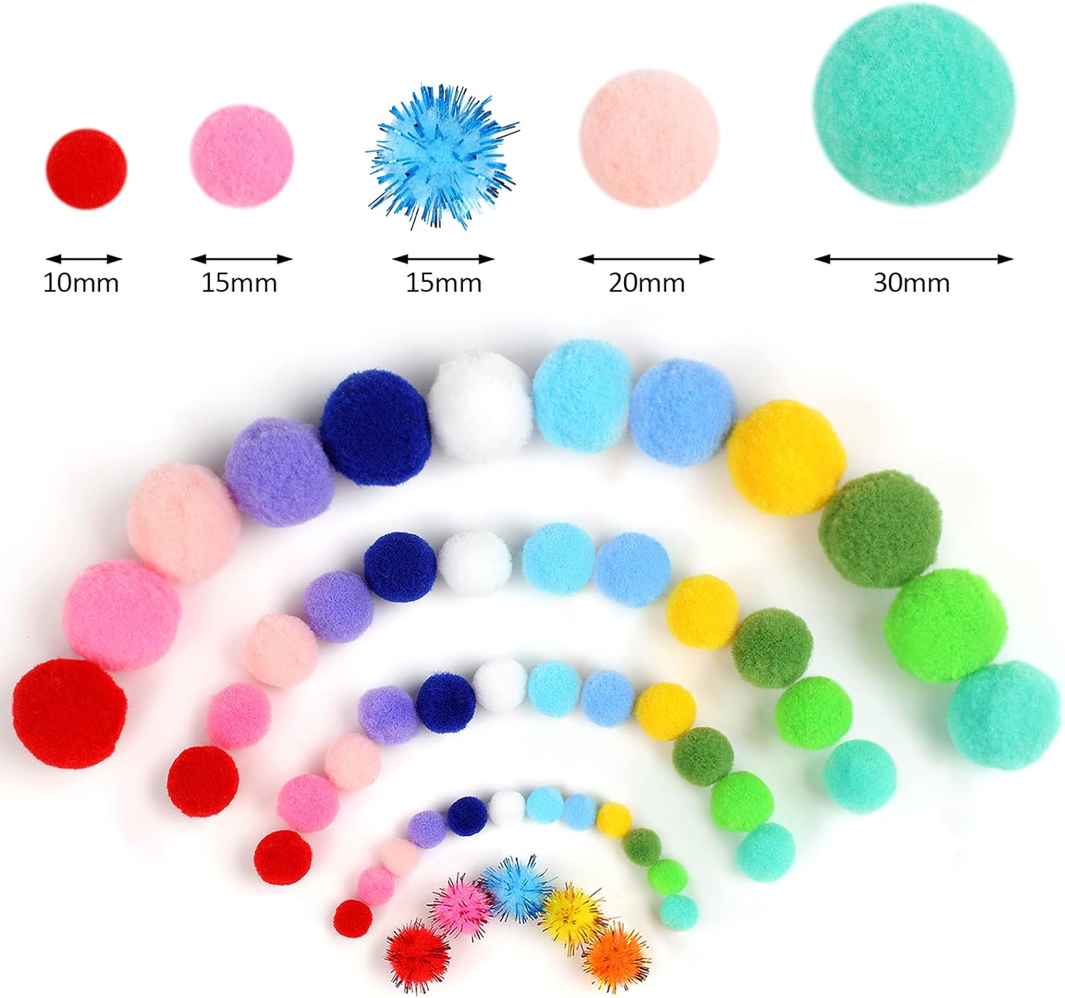 900 Pompones Multicolor Para Artes y Manualidades