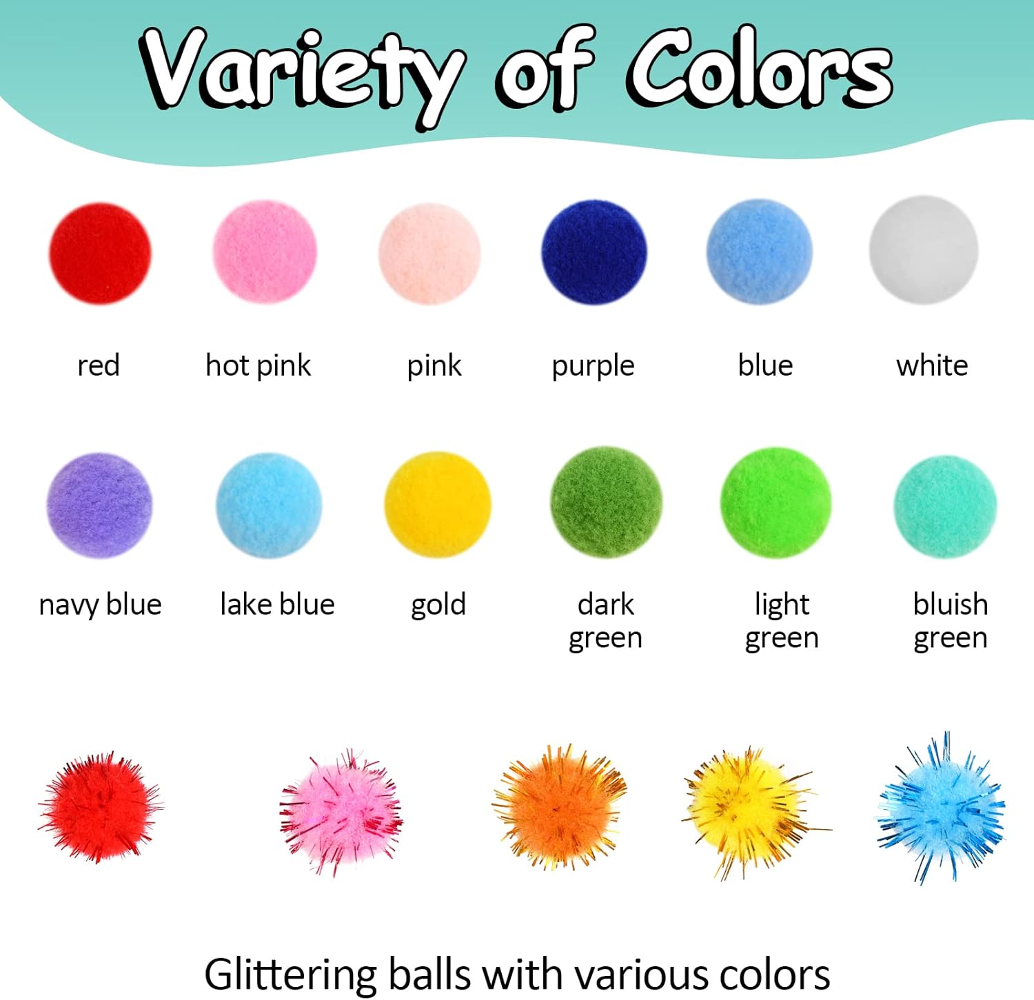 900 Pompones Multicolor Para Artes y Manualidades