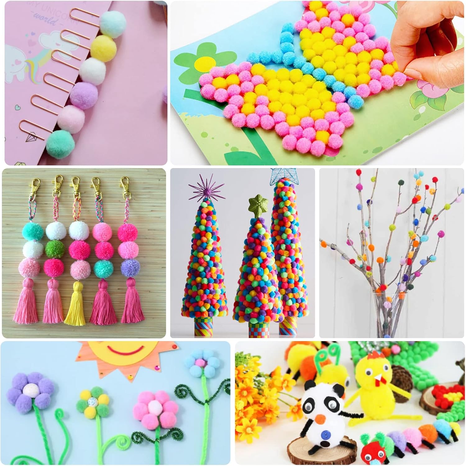 900 Pompones Multicolor Para Artes y Manualidades